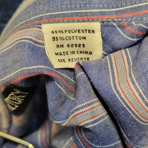 New Victory Men's NWT Blue Striped Short Sleeve Dress Shirt Shirt Size Small - Picture 6 of 6